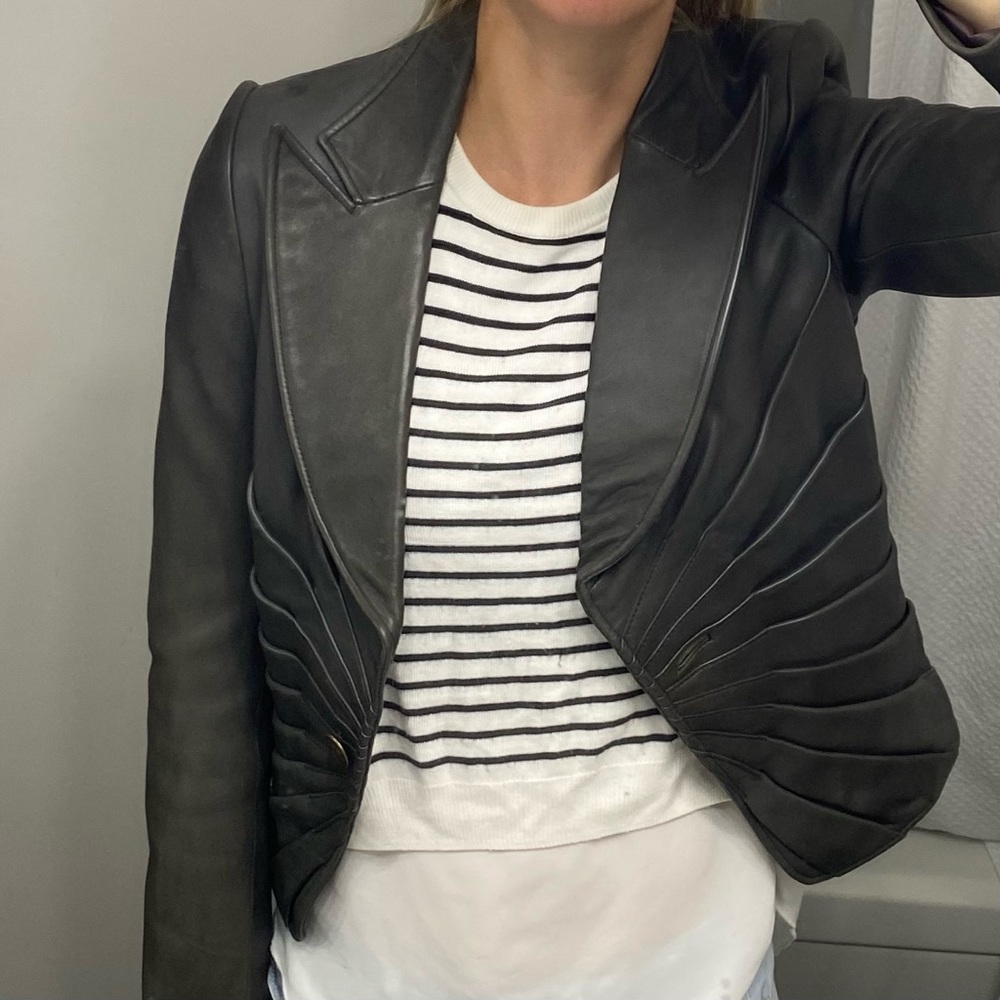 Mackage Leather Jacket Size XS Dark Gray